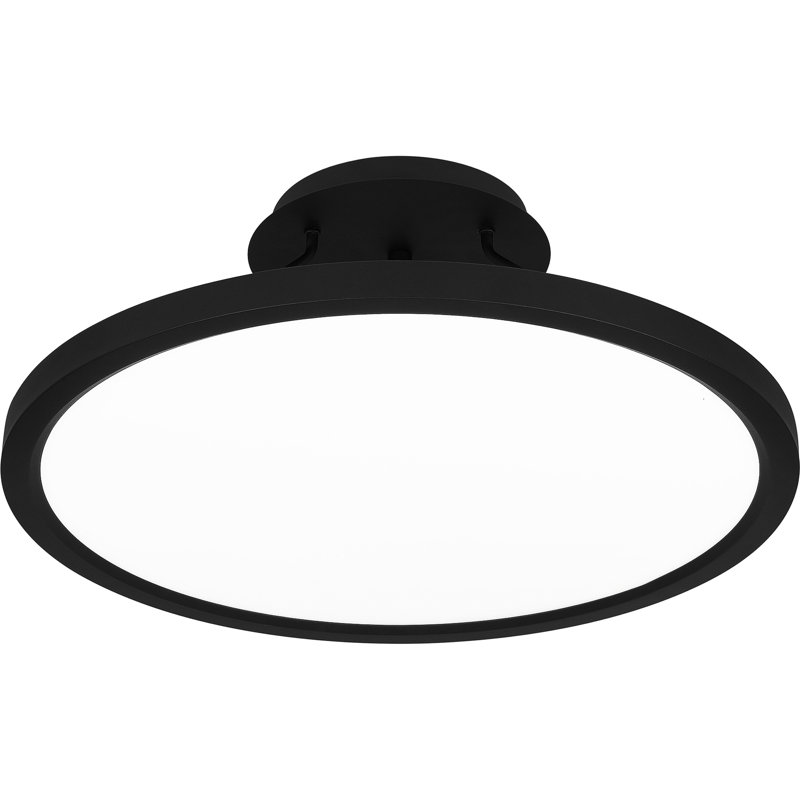 Outskirts Acrylic LED Semi Flush Mount, Black, 8" H x 20" W x 20" D