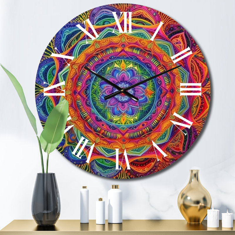 Clarissa - Boho Mandala Wall Clock, Small