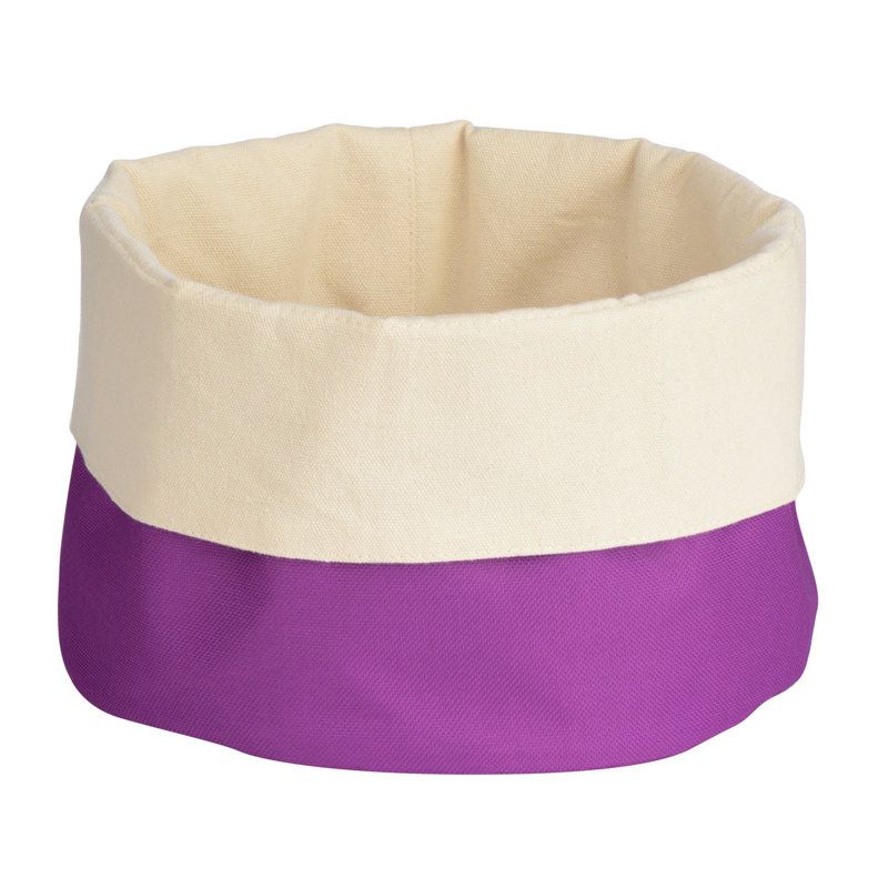 17 Stories Fabric Bread Basket, Purple/Cream