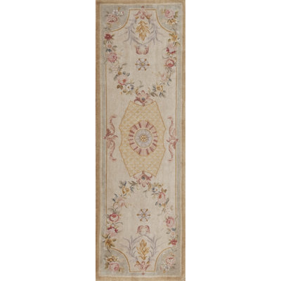 Savonnerie One-of-a-Kind 2'6" X 8' Hand Knotted Area Rug
