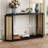 Narrow Console Table With Unique Irregular Top Design, Entryway Table With Open Shelf, Sofa Table For Living Room Hallway And Entrance-2111576364