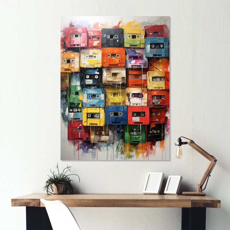 Pop Art Cassette Tapes Melody I - Cassette Tapes, H 32 po x l 24 po x P 1 po