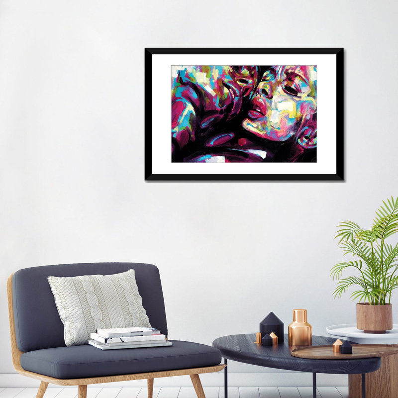 Passion par James Gray - impression sur toile tendue, H 24 po x l 32 po x P 1 po, Papier d'art encadré noir