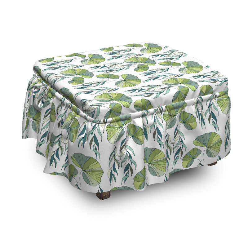 Housse pour repose-pieds à feuillage eau lilies