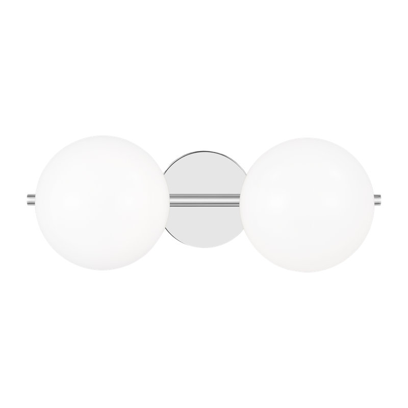 Vibi 2 Light Frosted Dimmable Vanity Light, Chrome