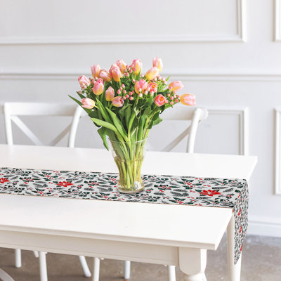 Chemin de table en coton (54 po) (gui poinsettia) - ensemble de 2