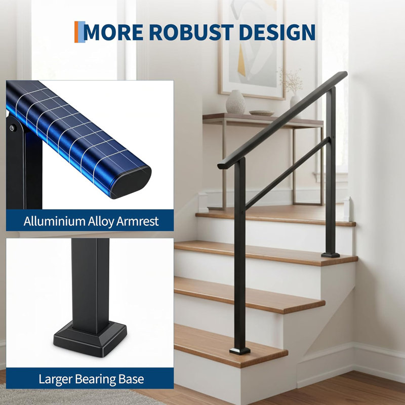 Rampe d'escalier d'extérieur à 3 marches 2Pack, H 37 po x l 36 po x P 3 po