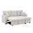76.5" Linen Blend Upholstered Sectional With Pull-Out Bed And Chaise Storage-149537089