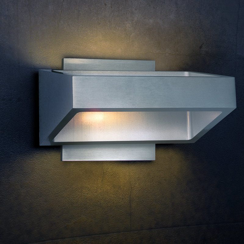 Azral LED Flush Mounted Sconce, Satin Aluminum