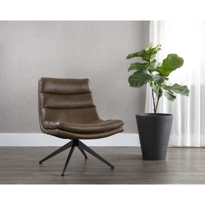 Leather Swivel Accent Chair