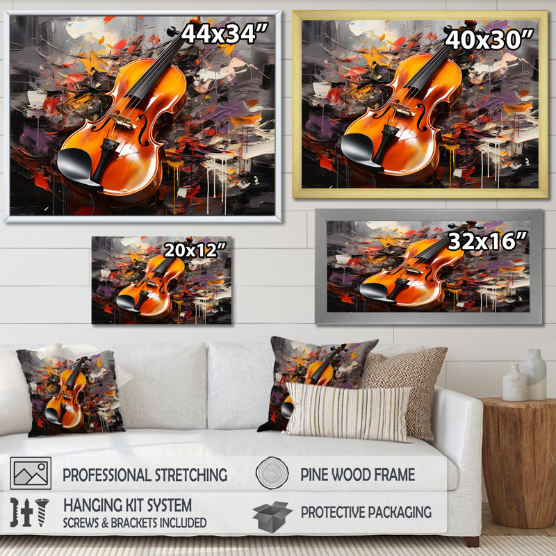 Chello Jazz Rhapsody 1 - musique, art mural, Cadre d'angle fermé doré, H 20 po x l 12 po x P 1 po
