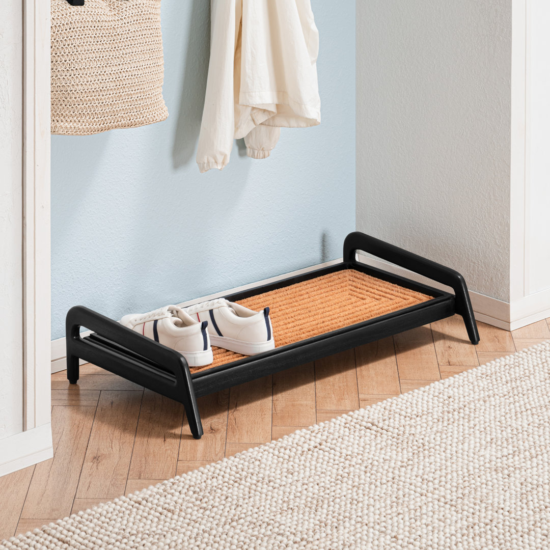 Solid Wood Boot Tray with Non-Slip Base – Waterproof Shoe Storage Cabinet for Entryway, Mudroom & Hallway Anji Mountain 