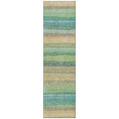 Machine Washable Indoor/Outdoor Xhevrie Aloe Rug
