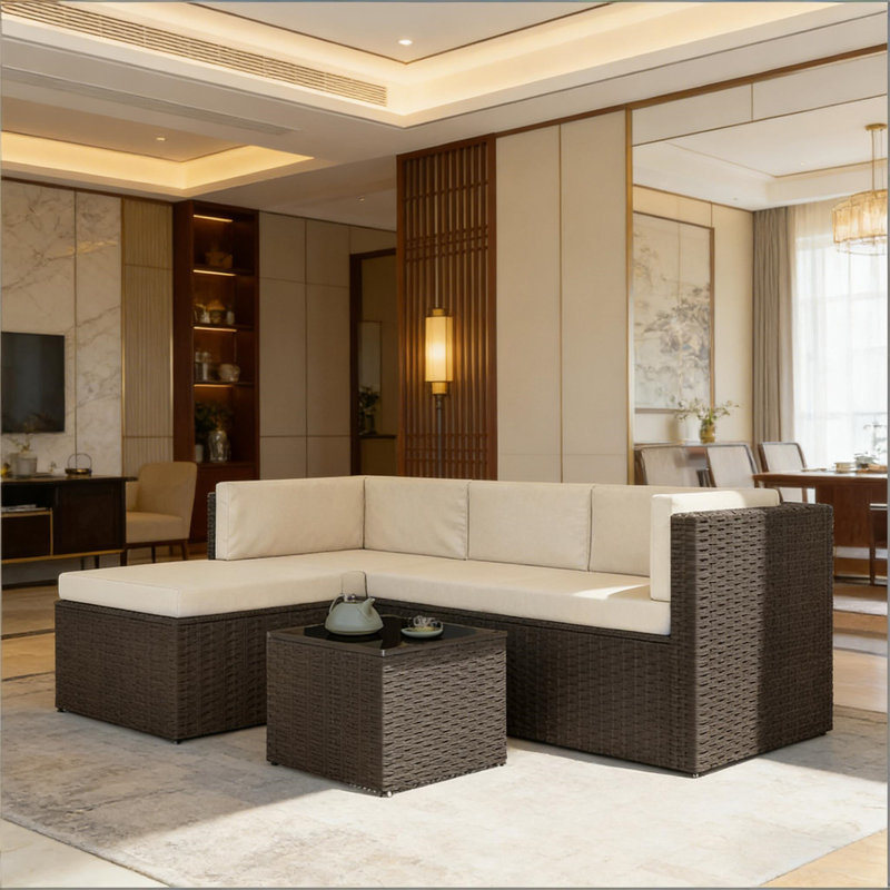 Ensemble de conversation pour jardin extérieur, Beige