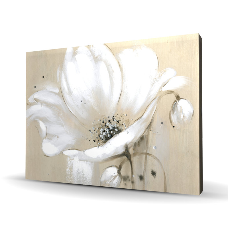 Fleur blanche abstraite blanche - décor de toile botanique de bureau