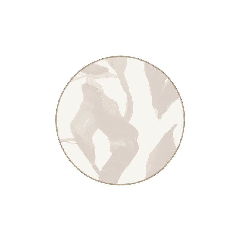 Tapis lavable à motifs crème Modern, Sous-tapis rond 3 pi 3 po inclus