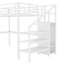 Ensemble de lit mezzanine en métal Brincrest avec bureau en L et charge USB-124025060-124025061