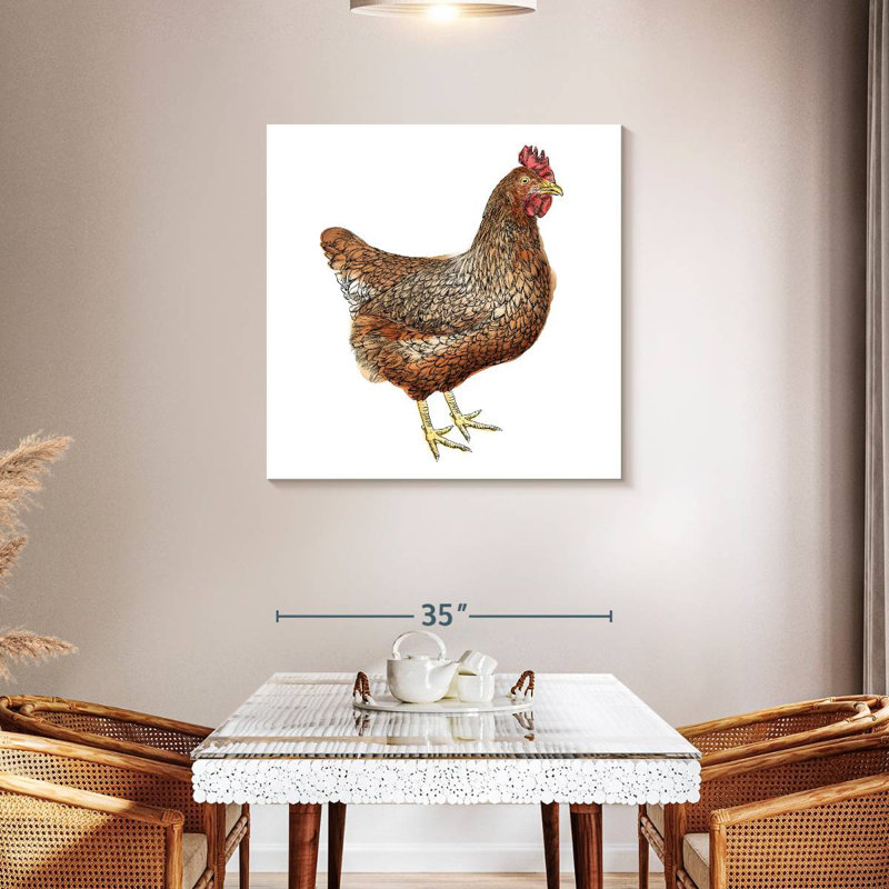 Crowle Brown Chicken, 36" H x 36" W