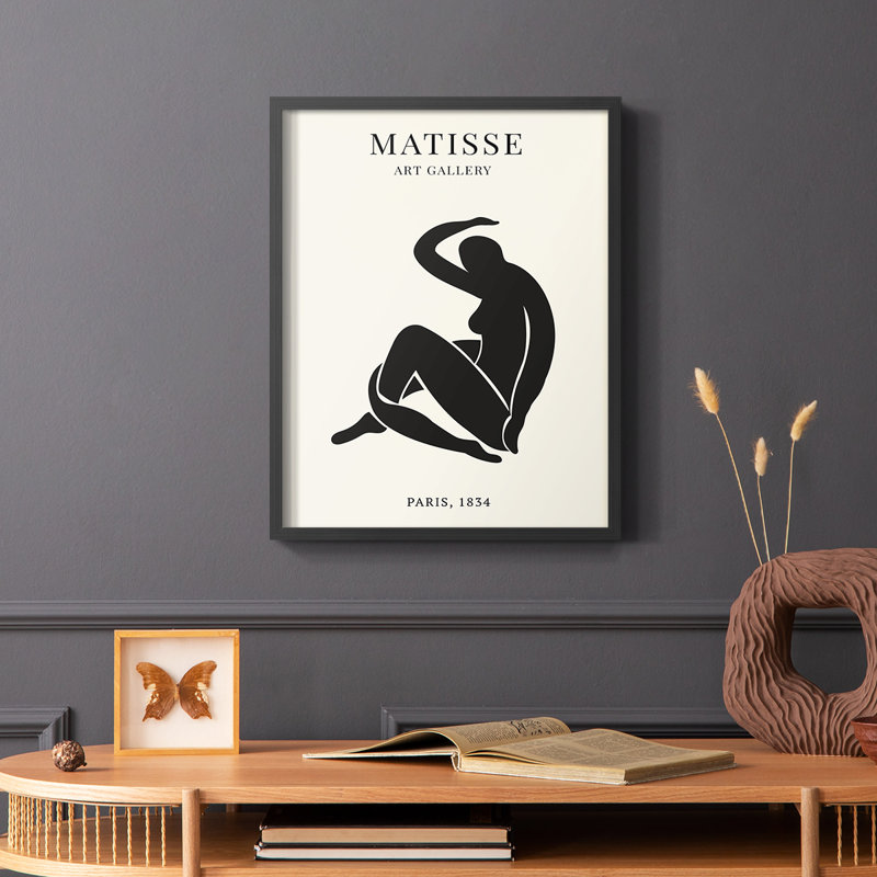 Matisse LXV, reproduction encadrée - bois massif, Noir, H 14 po x l 11 po
