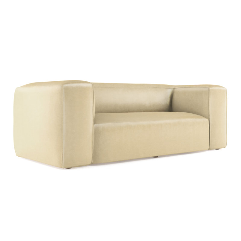 Canapé surdimensionné Varick, H 30 po x l 96 po x P 41 po, Naturel, Cuir rétro huître