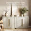 Ensemble de 2 buffets modulaires avec rangement et tablettes réglables, sable blanc