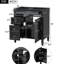 Meuble-lavabo de salle de bain de 30 po sans lavabo, conception moderne, 2 tiroirs et tiroir basculant, rangement divers avec porte d'armoire, glissières de tiroir en métal lisse et bois massif pour le noir-1500793769-1500793775