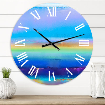 Landscape During Sunset Summer Impression - Modern wall clock