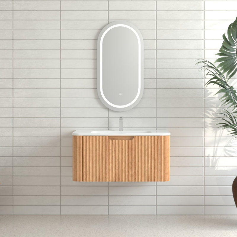 Meuble-lavabo mural flottant pré-assemblé avec lavabo, 30"