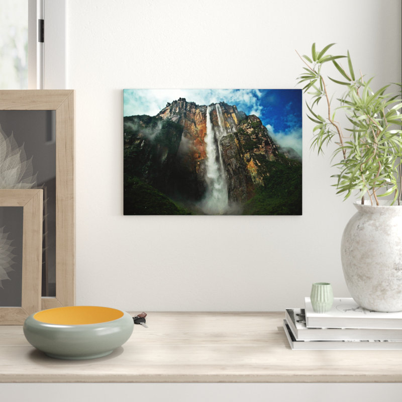 Landscape Angel Falls Waterfall - Frameless Print, 42cm H x 59.4cm W