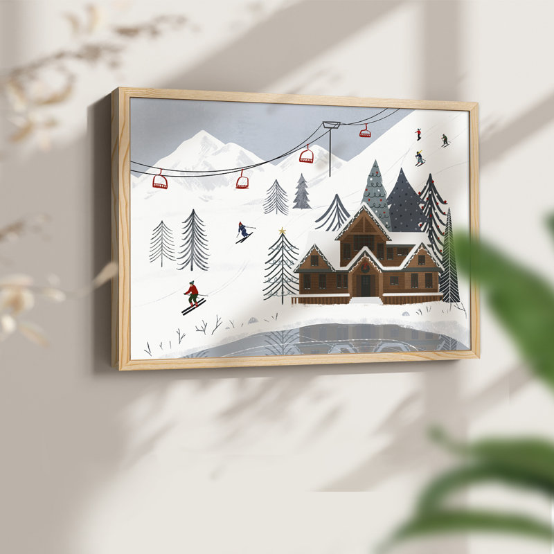 Collection Ski Slope, impression encadrée - Restickable, H 8 po x l 10 po, Naturel