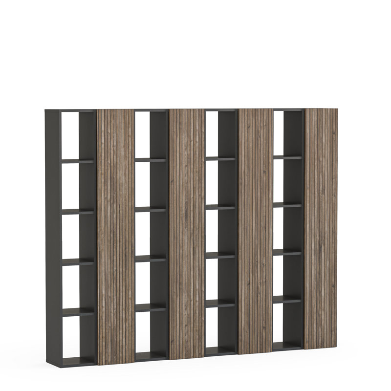 Oslo 182cm H x 224cm W Library Bookcase, Brown