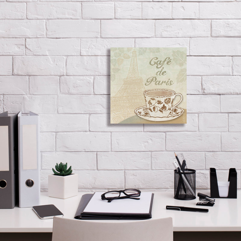  «Cafe De Paris» par Erin Clark, art mural sur toile, 18 po x 18 po, H 12 po x l 12 po x P 0,75 po