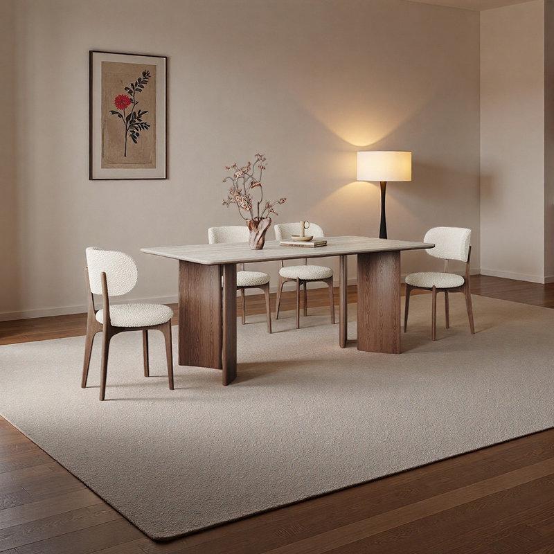 Table de salle à manger haut de gamme, 5 pièces: table, 4 chaises, H 29,52 po x l 59,05 po x P 31,49 po