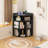 Cayhlin Wooden Corner Cabinet Storage With USB Ports And Outlets, Corner Cube Toy Storage For Small Space-1668921473