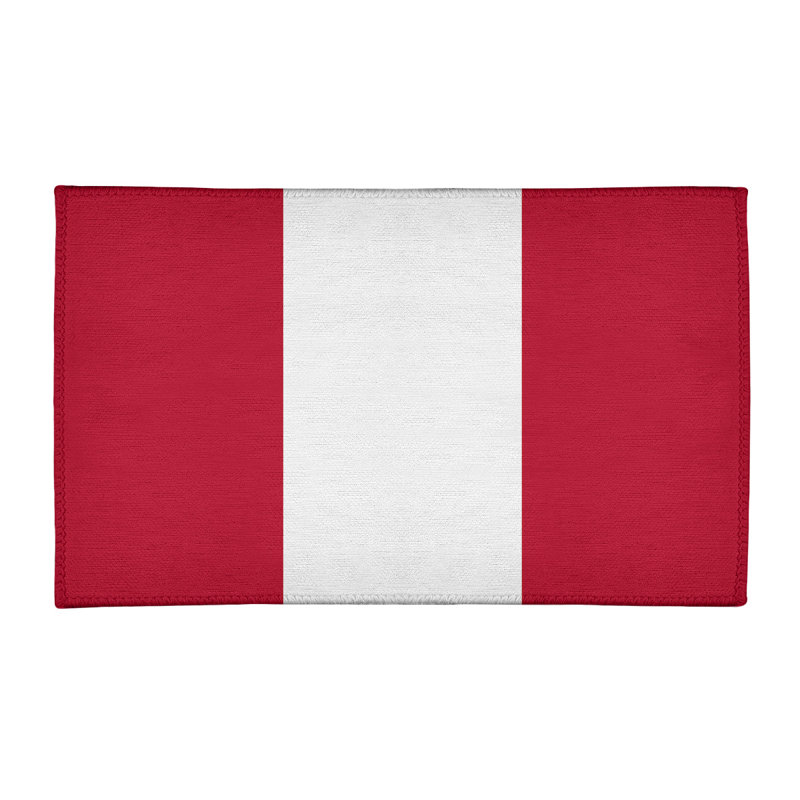 Tapis rouge/blanc rayé Los Angeles, Rectangle 3 pi x 5 pi