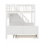 Lit double superposé au-dessus de très grand lit double avec lit gigogne et tablettes et éclairage à DEL, cadre de lit superposé en bois massif avec escalier de rangement et garde-corps de sécurité-126050626
