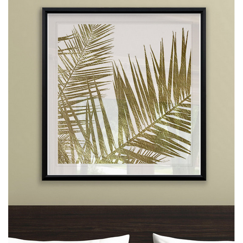 « golden frondes i », impression encadrée, H 22,5 po x l 22,5 po x P 1,5 po