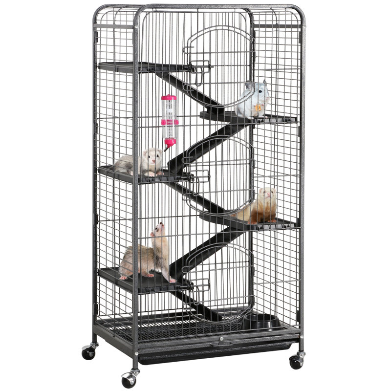 Weather Resistant Small Animal Cage, 93.50cm H x 64cm W x 43.50cm D, Hammertone Black