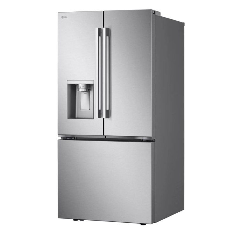 LG 3-Door French Door Refrigerator with Hybrid Handle Design and External Ice and Water Dispenser, Stainless Steel, 25 cu. ft.