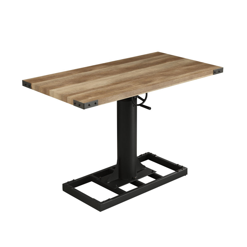 Gowdy Adjustable Metal Base Standing Desk with Power Outlet, (32-42)" H x 48.5" W x 26.75" D