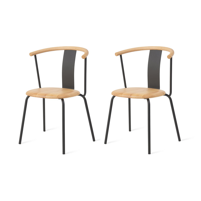 Chaise Shu - ensemble de 2, Bois de frêne naturel / noir