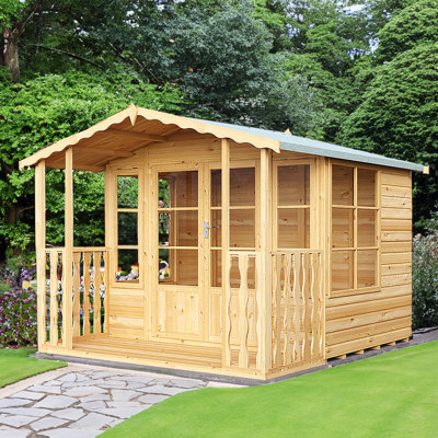 Woburn Handmade Shiplap Summerhouse with Veranda 9 ft x 9 ft