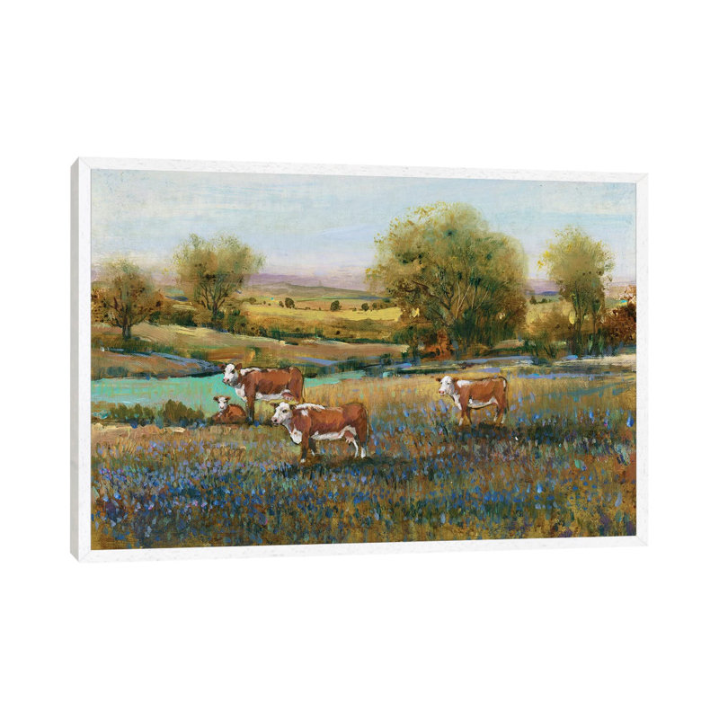 Field Of Cattle II by Tim OToole - Gallery-Wrapped Canvas Giclée on Canvas, 66.04 cm H x 45.72 cm W, White Framed