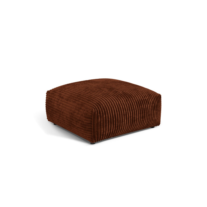 Carlens 106cm Wide Solid Colour Pouffe Ottoman, Brick