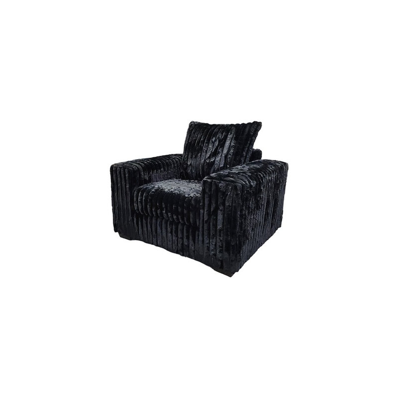 Causeuse et repose-pieds Texan, Noir
