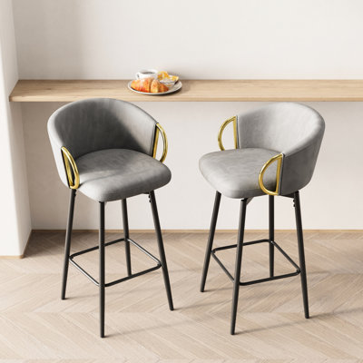 Chaises de salle à manger pivotantes à 360 ° en velours (de 4) - Assise confortable, construction pour la maison et le bureau Moderne 4 rotations, multifonctionnel pour les bars Bureaux noir / gris Choix