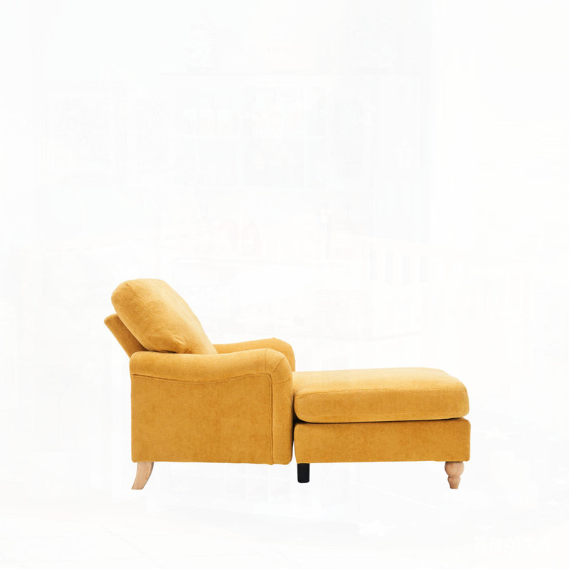 Canapé-lit moderne surdimensionné avec pieds en bois, Jaune