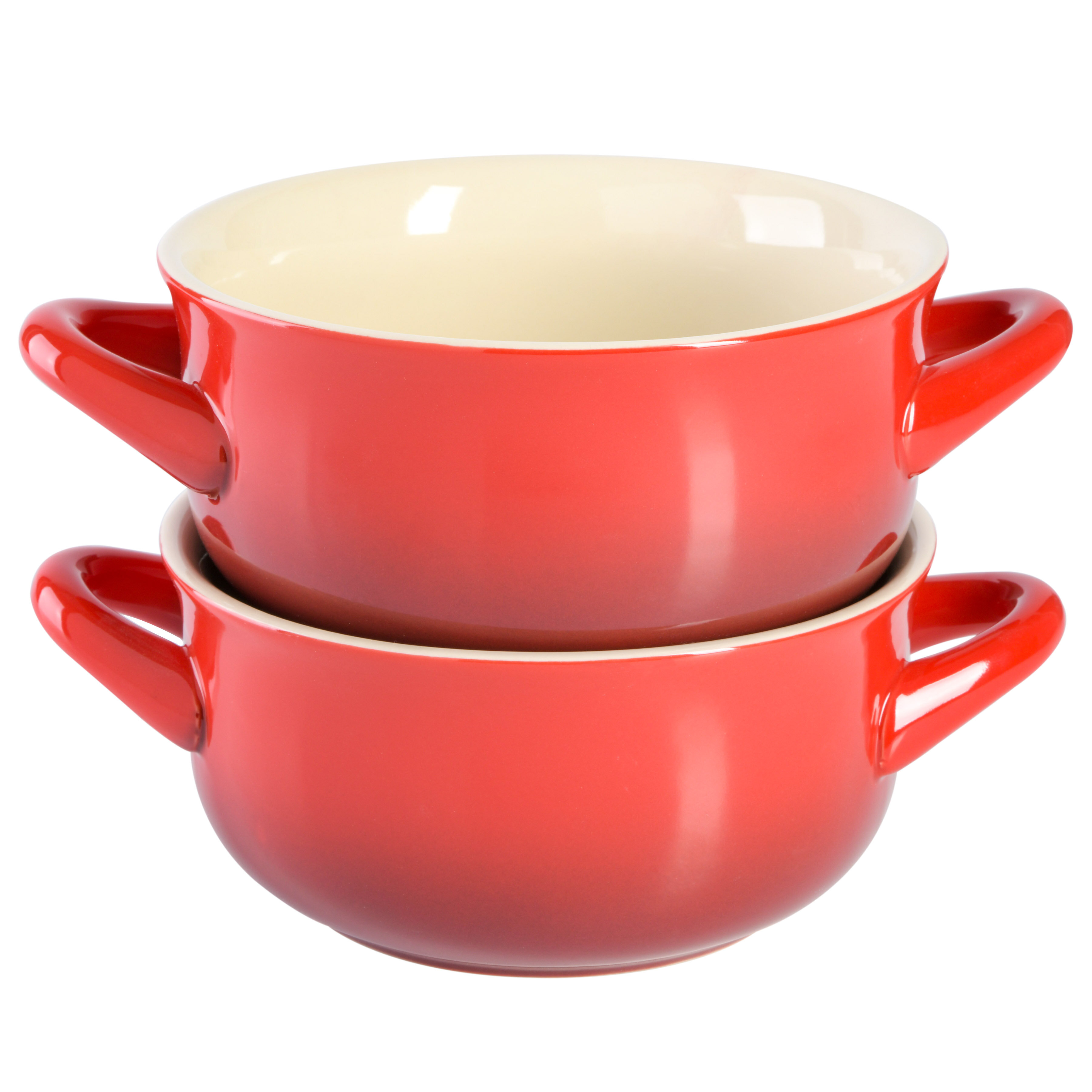 Kook Soup Bowls Crocks with Handles, 18 oz, Set of 4, Teal