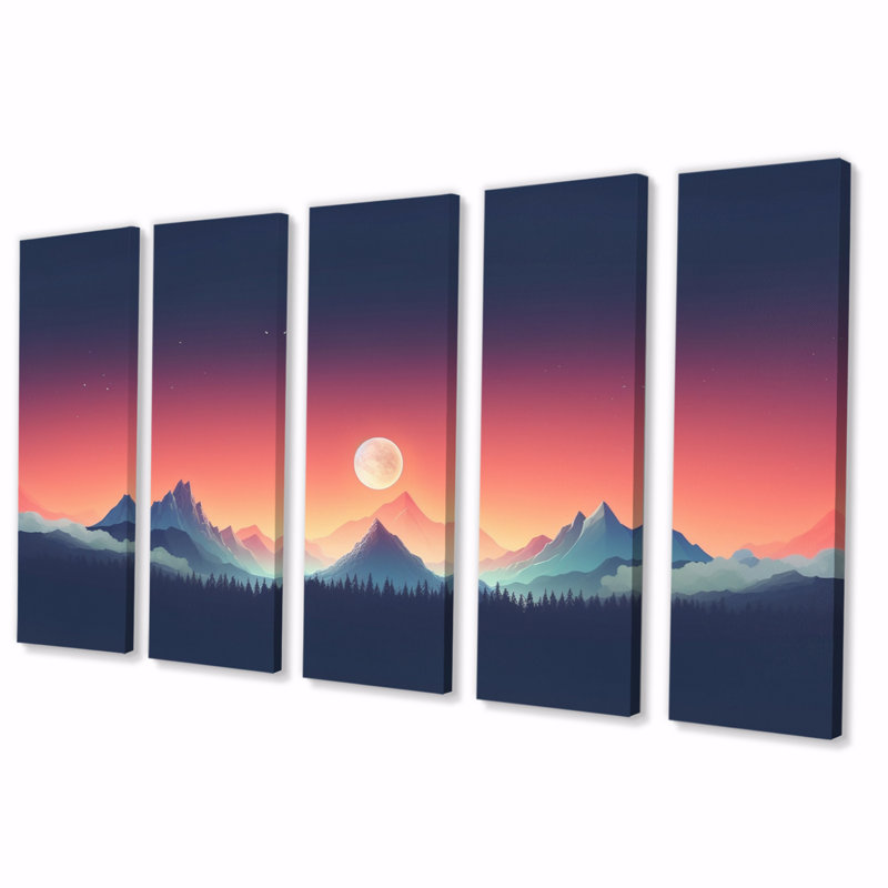 Minimalisme Alpine Beauty II - impression sur toile de paysages - 5 panneaux égaux