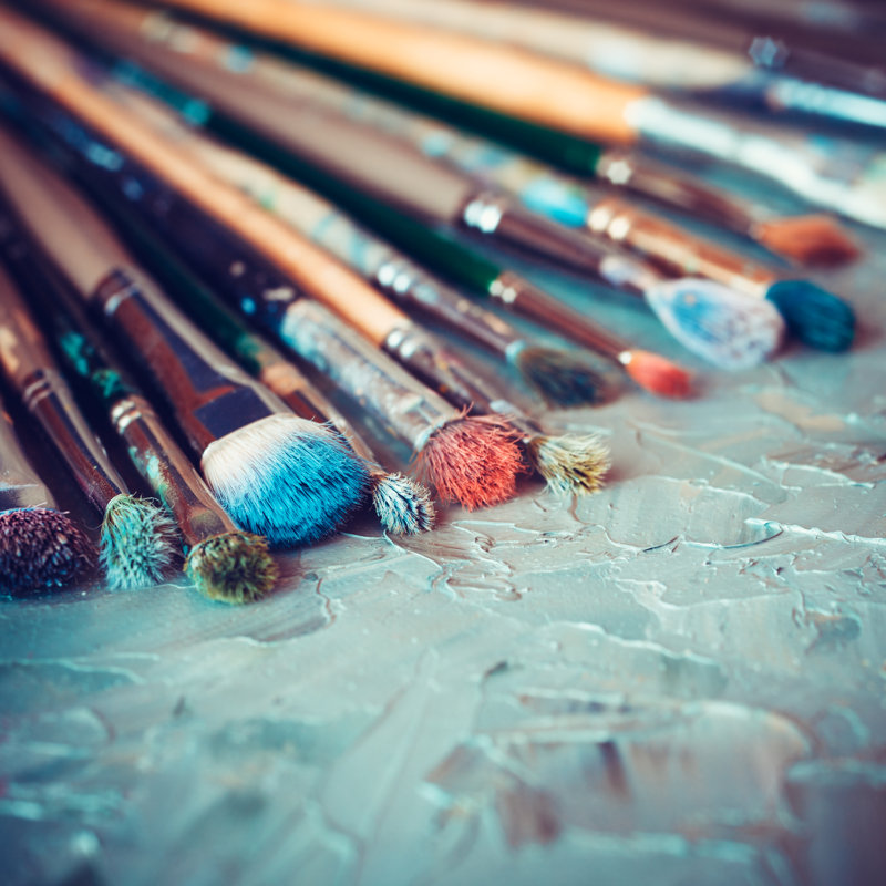 Artistic PaintBrushes - Photographie sur toile tendue, L 12 po x H 12 po